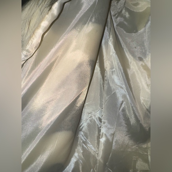 Gianni Bini Chevron Faux Fur Jacket in Cream, Gray & Brown - Picture 5 of 7